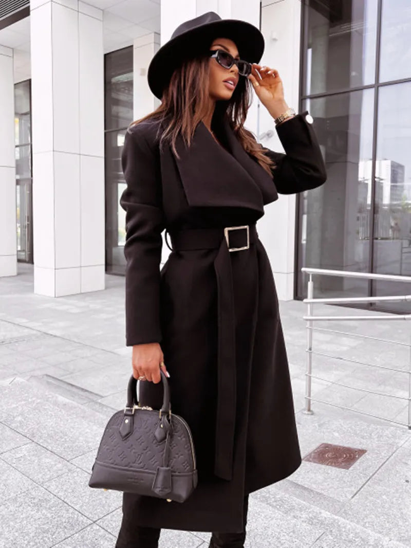 Manteau simple à manches longues pour femme