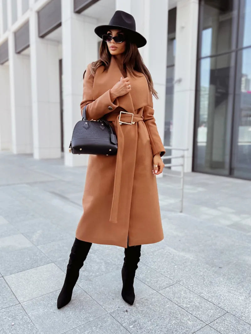 Manteau simple à manches longues pour femme