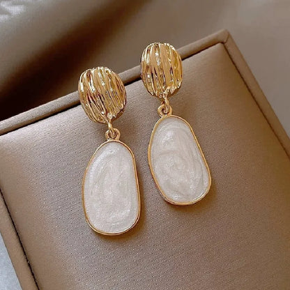 Boucles D Oreilles Emaille Vintage Collection Goutte Ovale Fait Main Royaume Uni Exclu