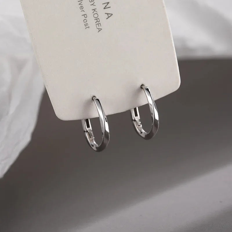 Boucles d'Oreilles Rondes En Argent Sterling Incrustation Italie Édition Limitée