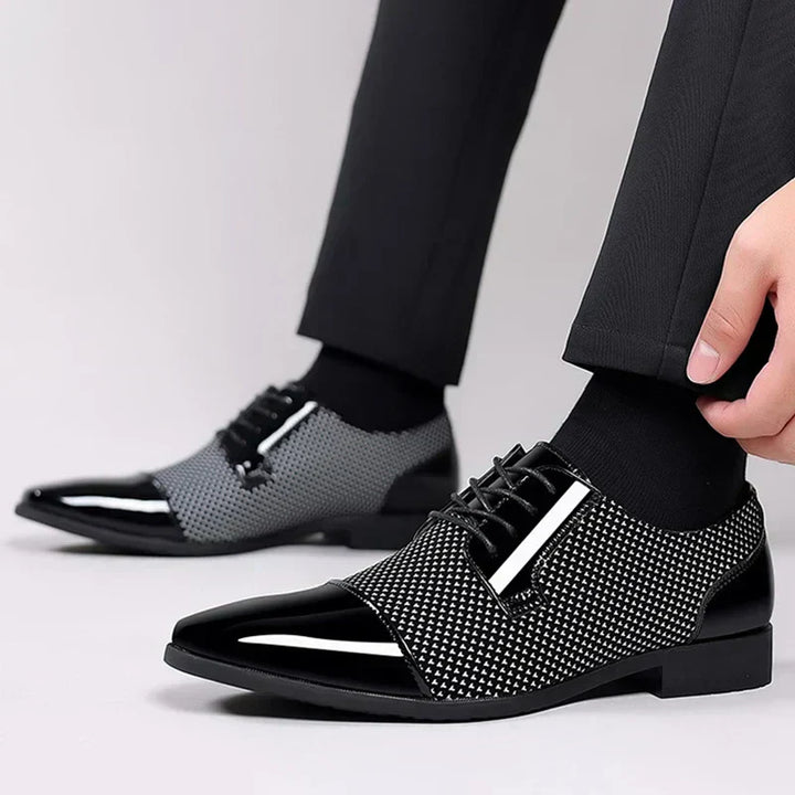 Chaussures élégantes en cuir strass pour hommes