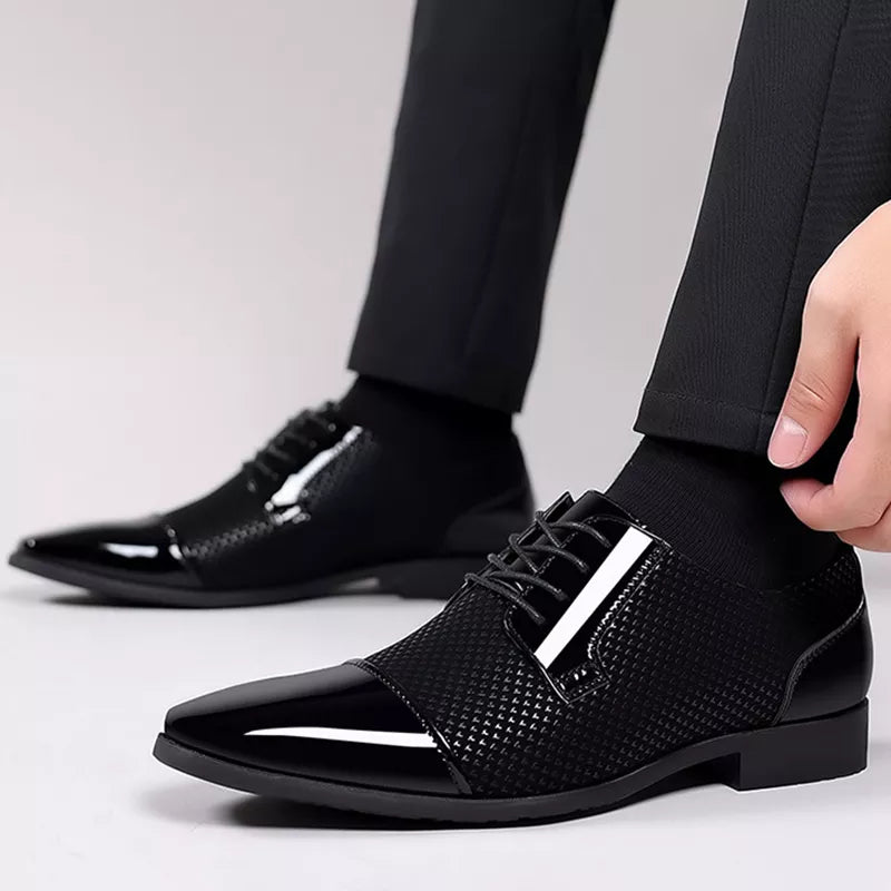 Chaussures élégantes en cuir strass pour hommes