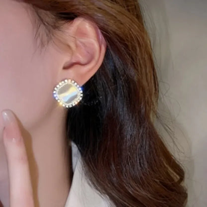 Boucles Doreilles Puces Opale Zircone Edition Limitee