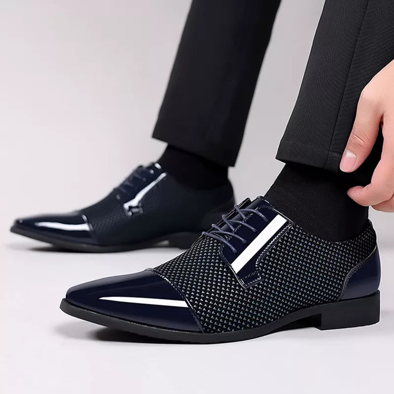 Chaussures élégantes en cuir strass pour hommes