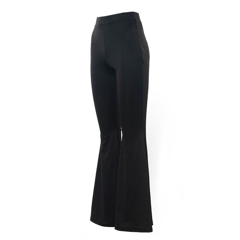 Pantalon Fabia - Elégant pantalon à pattes d'éléphant pour femmes dans un noir intemporel pour une entrée en scène consciente du style