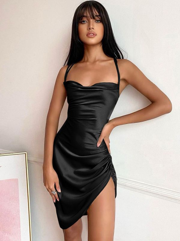 Evelin - Robe moulante en satin