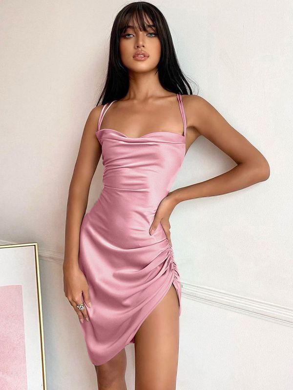 Evelin - Robe moulante en satin