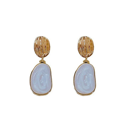 Boucles D Oreilles Emaille Vintage Collection Goutte Ovale Fait Main Royaume Uni Exclu
