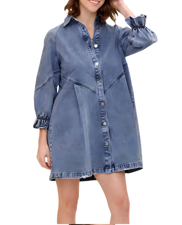 Debby - Robe en denim à manches longues