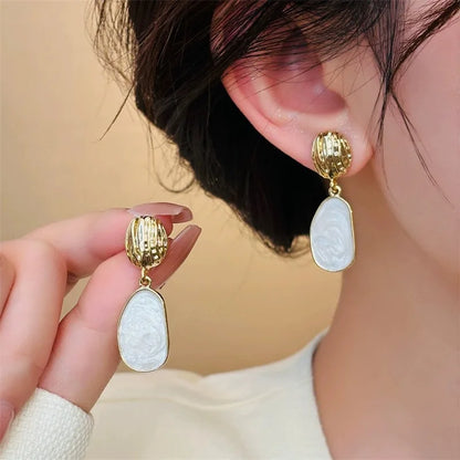 Boucles D Oreilles Emaille Vintage Collection Goutte Ovale Fait Main Royaume Uni Exclu
