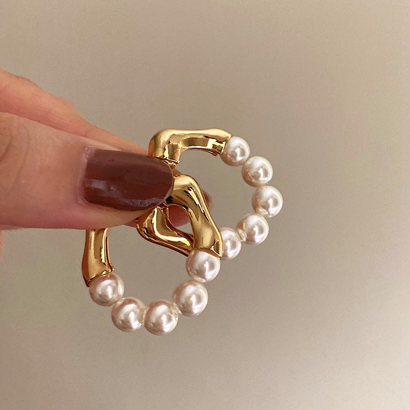 Boucles d'oreilles créoles avec perles - Amaya