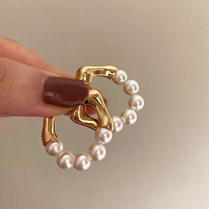 Boucles d'oreilles créoles avec perles - Amaya