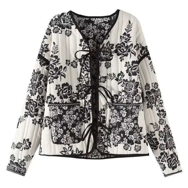 Elowen - Veste à fleurs patchwork vintage pour femmes