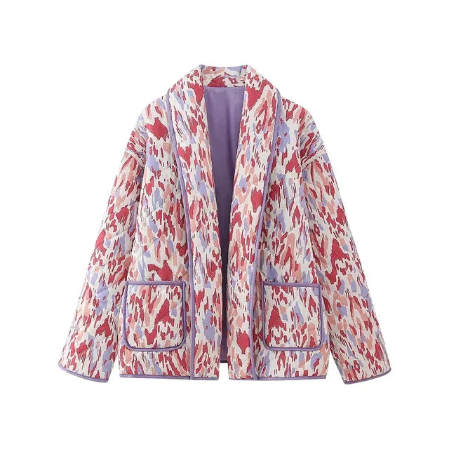Brianna - Manteau patchwork imprimé vintage
