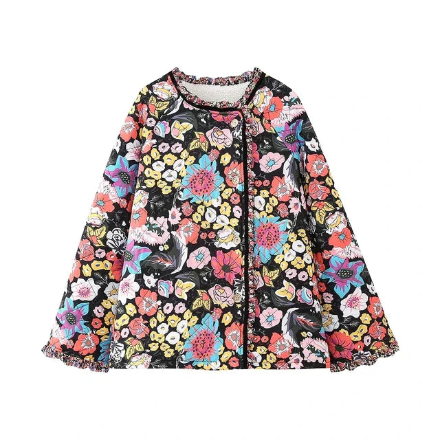 Brianna - Manteau patchwork imprimé vintage