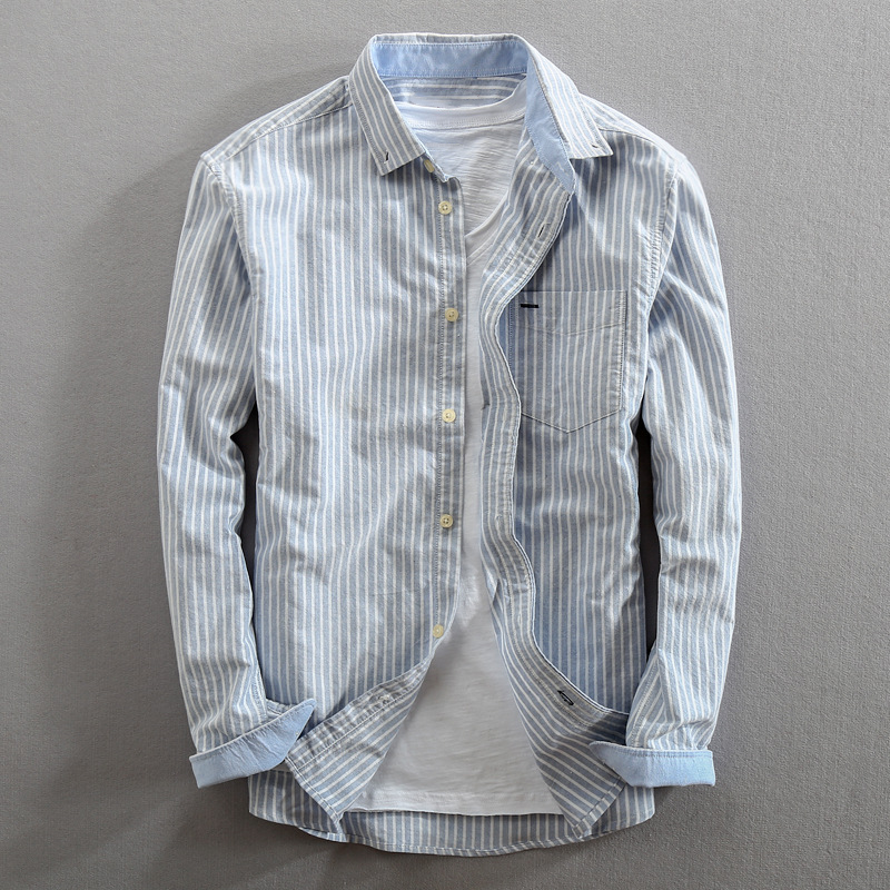 Oxford Vermillon - Chemise en coton à rayures