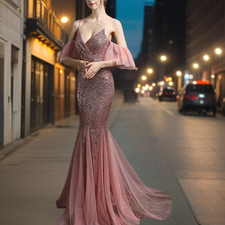 Romana - Robe de soirée glamour à paillettes