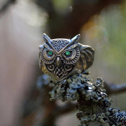 Bague émeraude hibou
