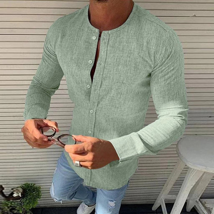 Chemise élégante en coton à manches longues pour hommes