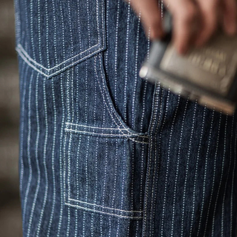 Salopette en jean indigo d'inspiration vintage pour homme