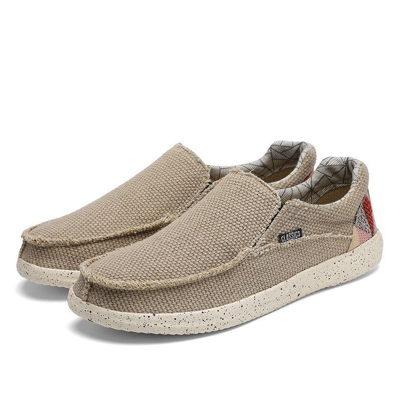 Baskets hommes décontractées en toile respirante beige - Arven
