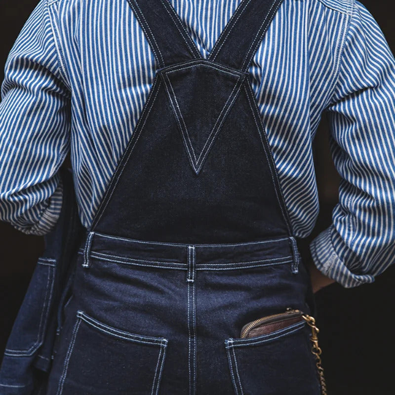 Salopette en jean indigo d'inspiration vintage pour homme