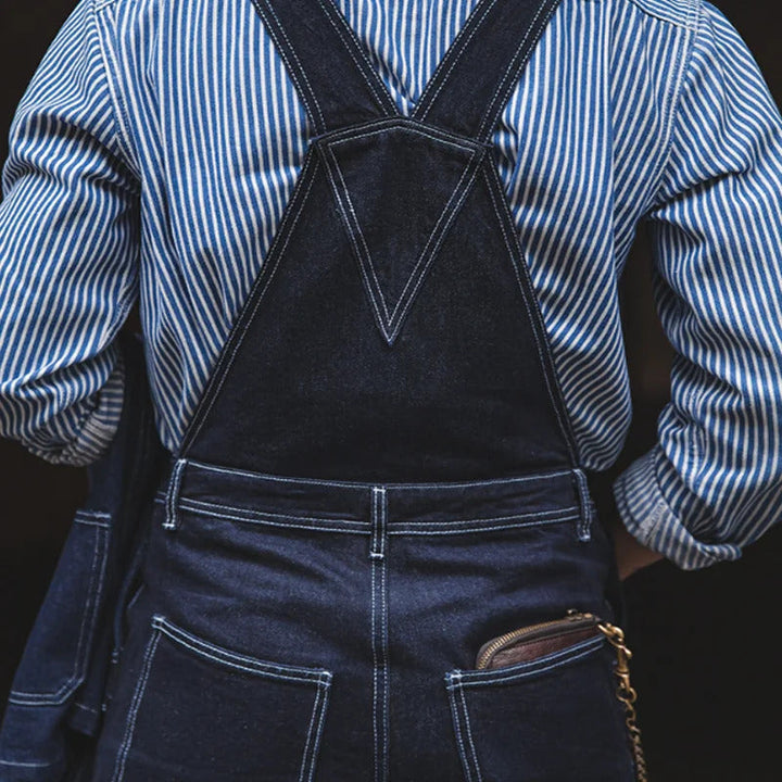Salopette en jean indigo d'inspiration vintage pour homme