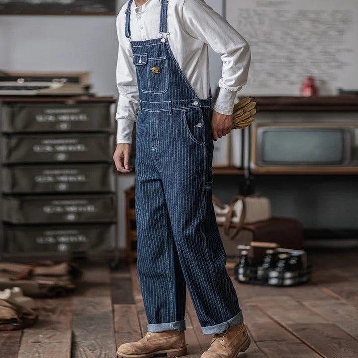 Salopette en jean indigo d'inspiration vintage pour homme
