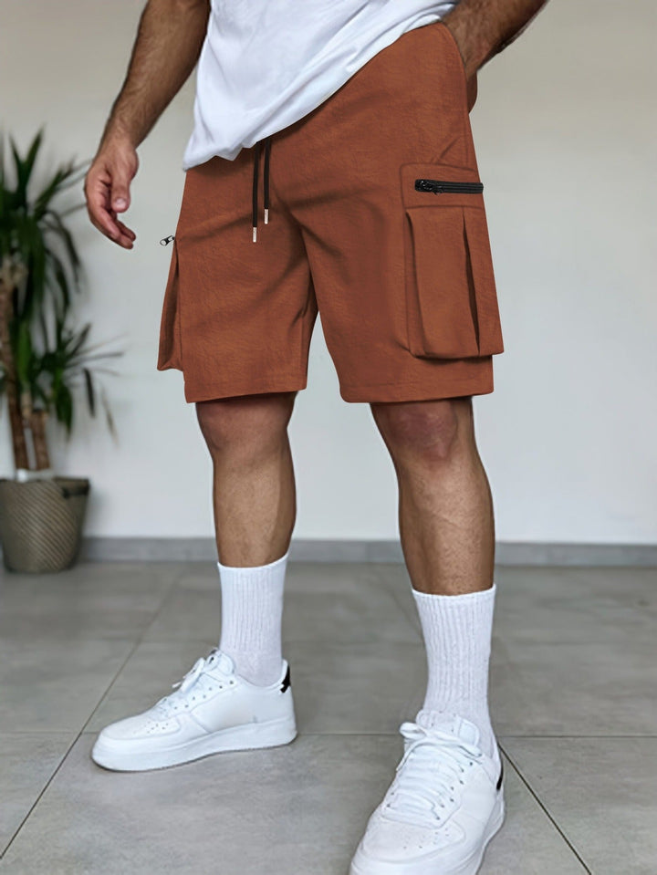 Short cargo homme poches utilitaires couleur terracotta - Dakar