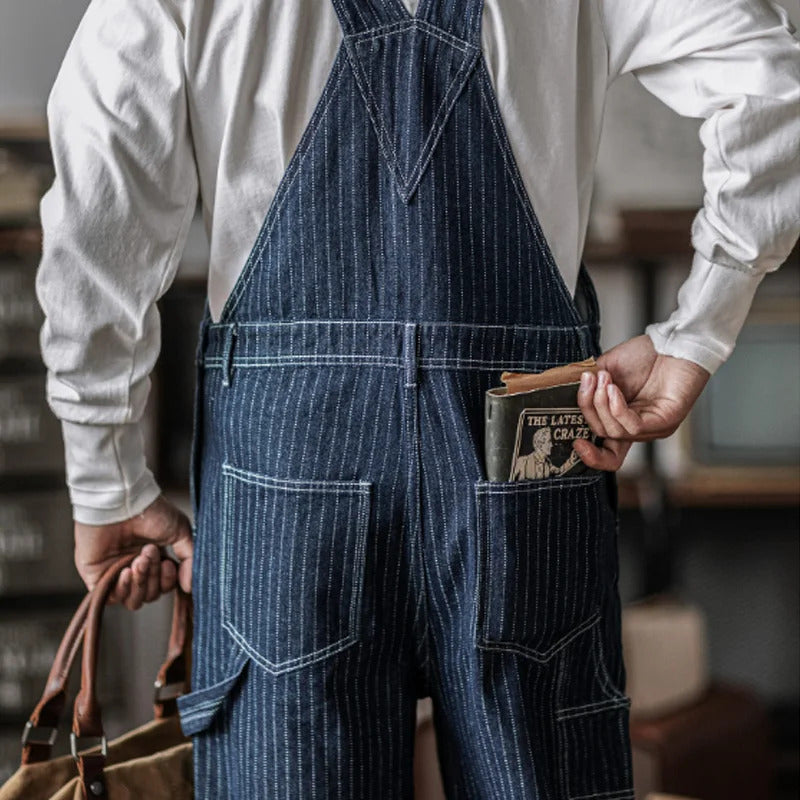 Salopette en jean indigo d'inspiration vintage pour homme