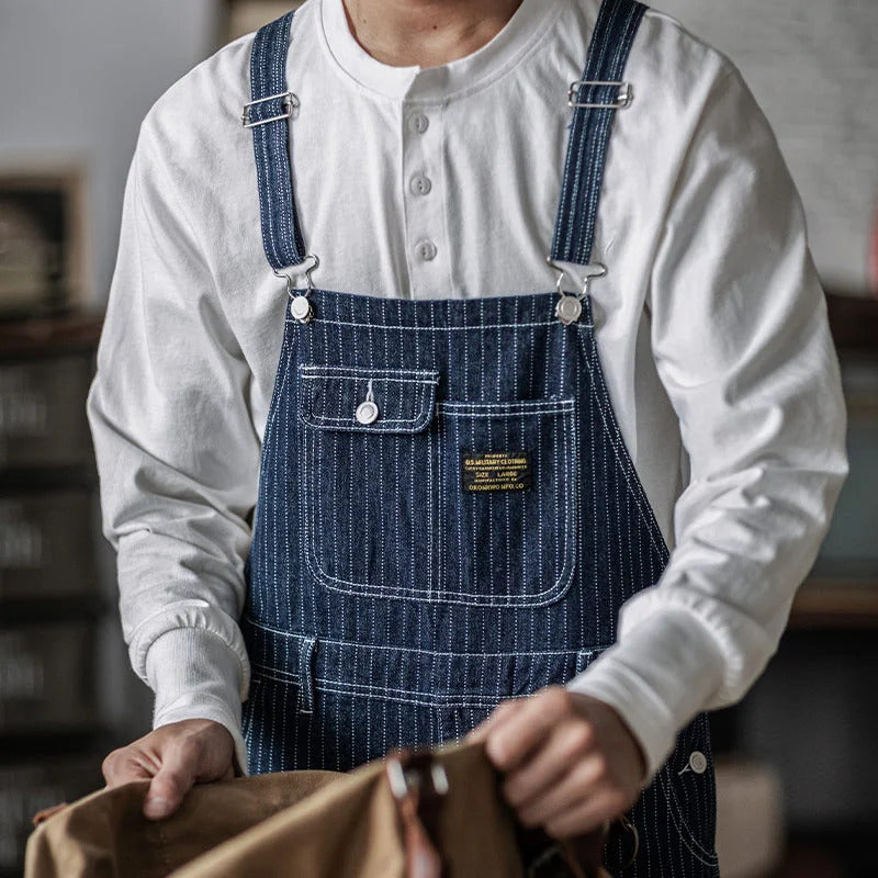 Salopette en jean indigo d'inspiration vintage pour homme
