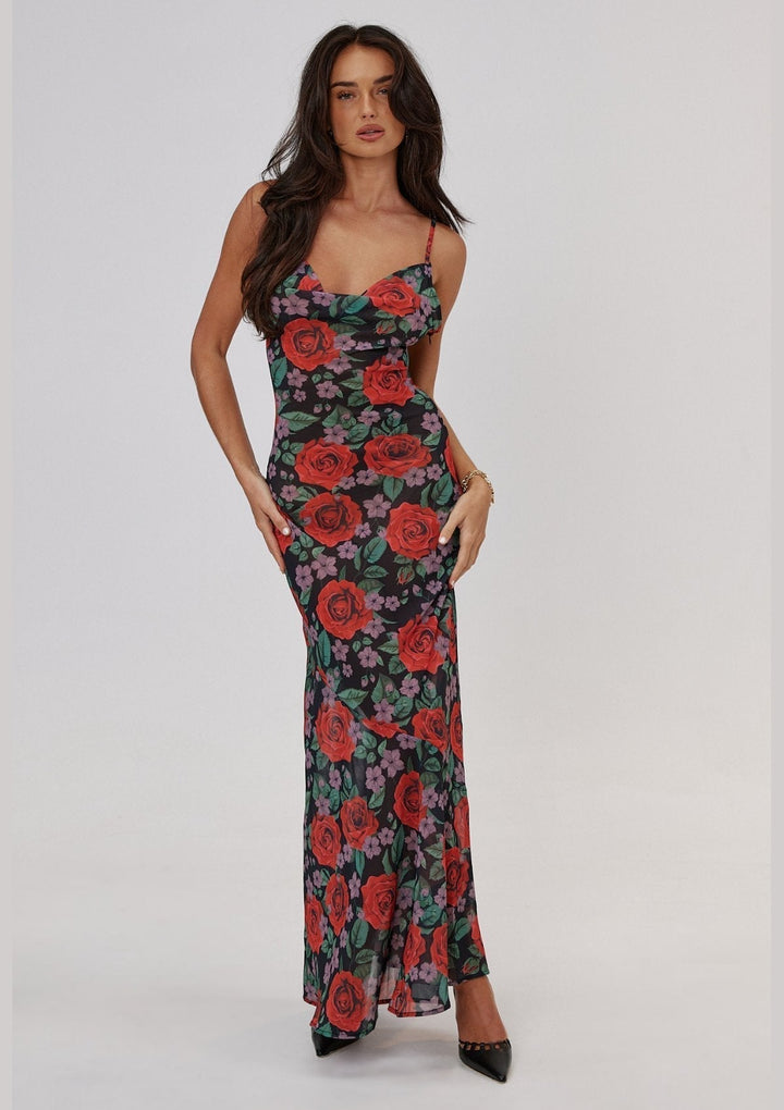 Ady Floral Maxi robe slip imprimée