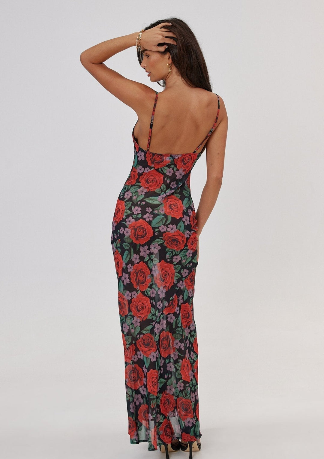 Ady Floral Maxi robe slip imprimée