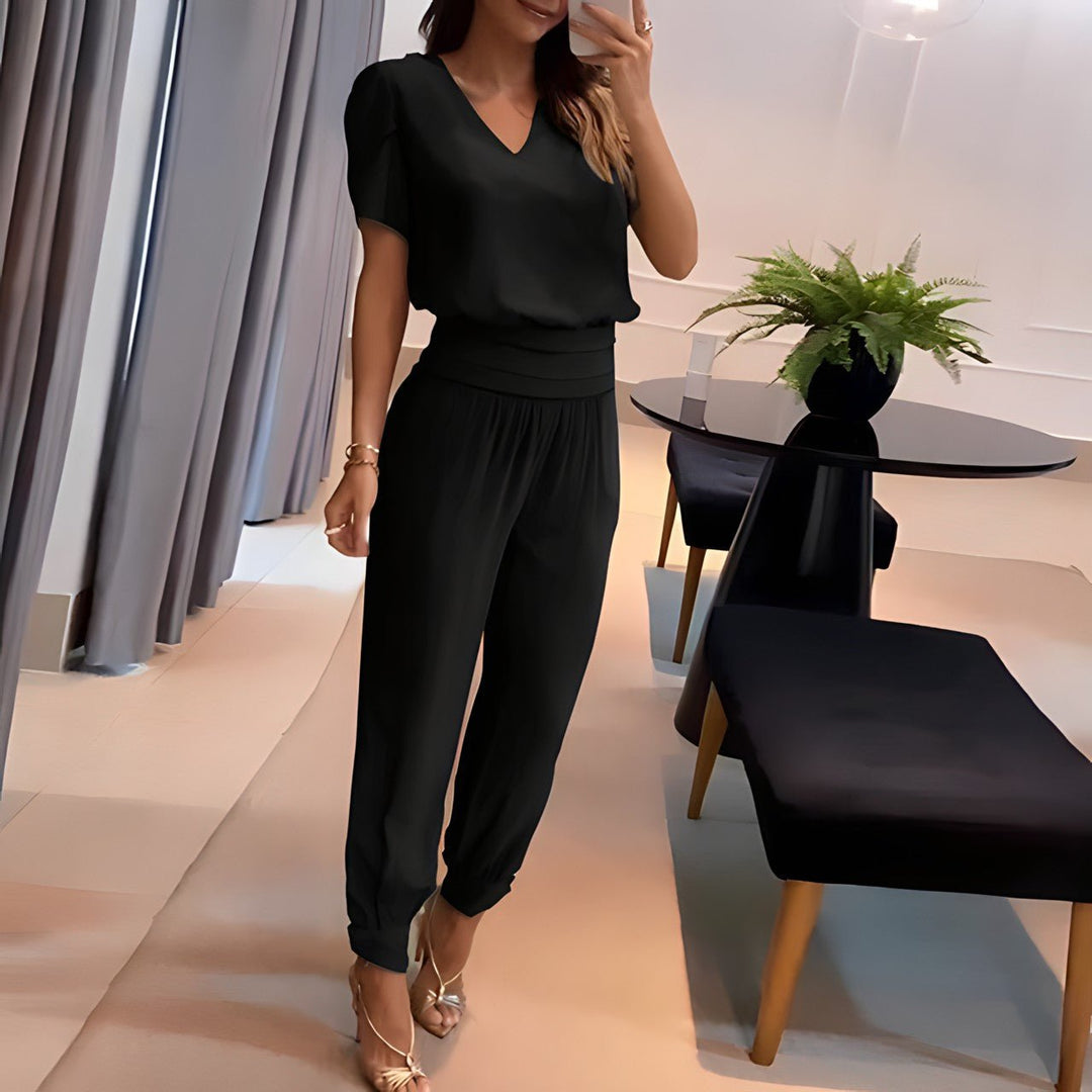 Evelyn - Chemisier et pantalon tendance