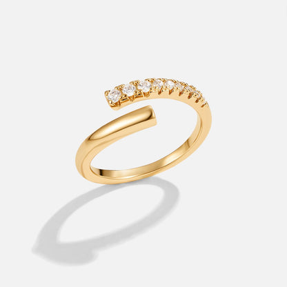 Arya Bague enveloppante en or et cristal