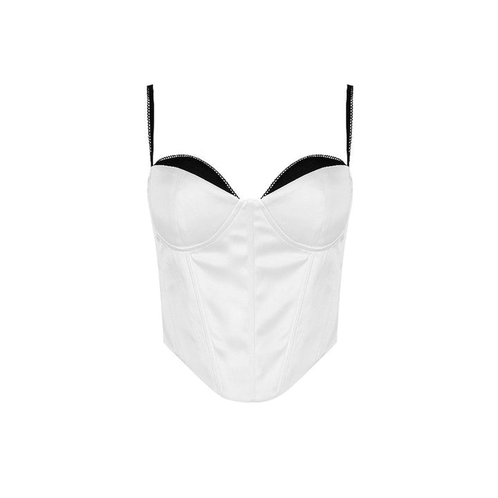 Violet - Top corset asymétrique en satin