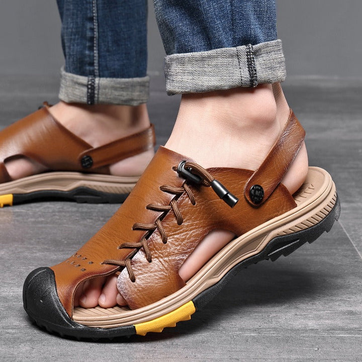 Sandales de sport pour homme en cuir synthétique design trekking - Mateo