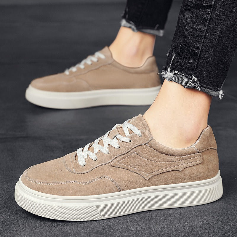 Baskets basses pour hommes de style rétro britannique couleur camel - Henry