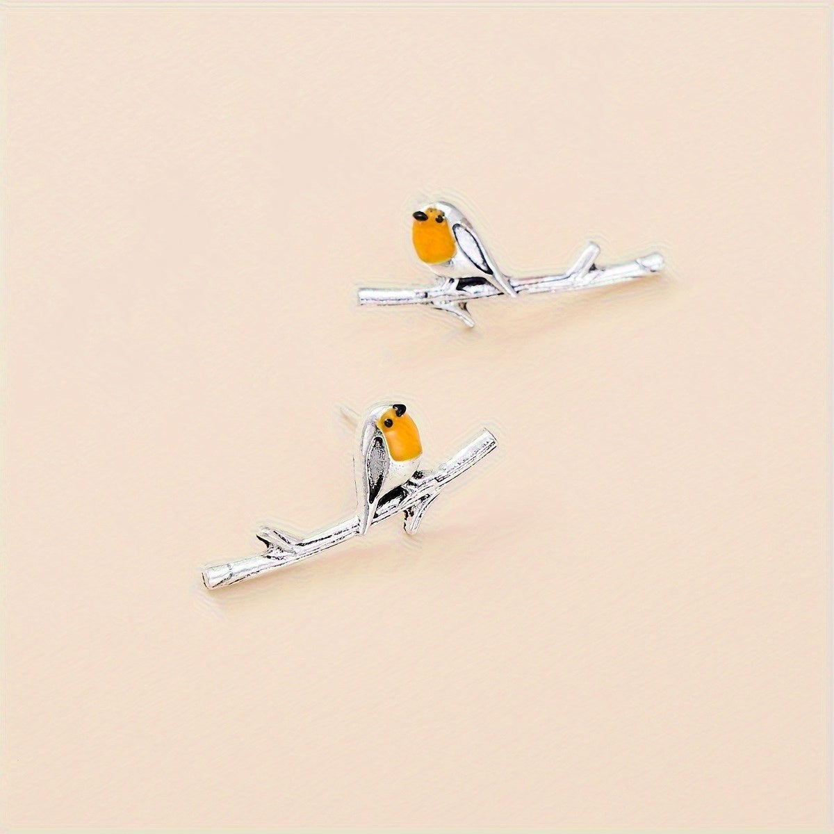 Boucles doreilles Oiseau Dessin Animé Or Fin Collection Édition Limitée