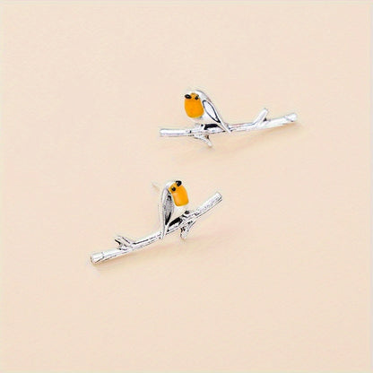 Boucles doreilles Oiseau Dessin Animé Or Fin Collection Édition Limitée