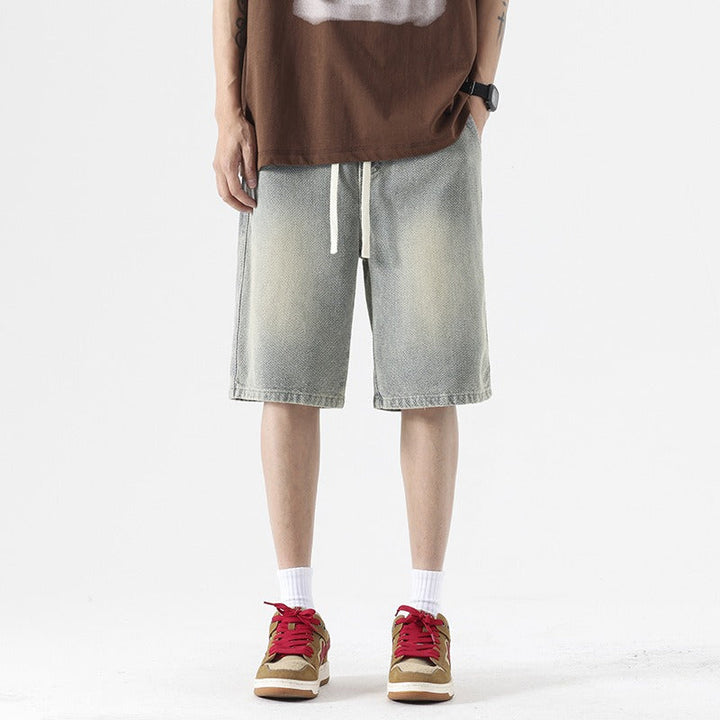 Short en denim délavé pour homme, style baggy - Matias