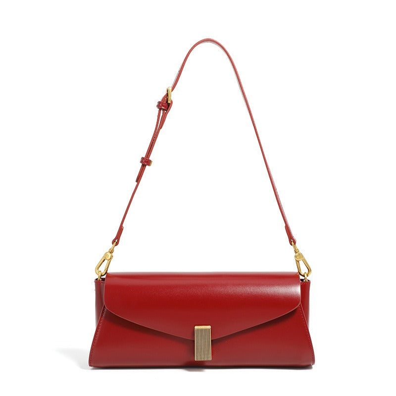 Sac à bandoulière en cuir synthétique pour femme avec fermoir métallique élégant - Amandine