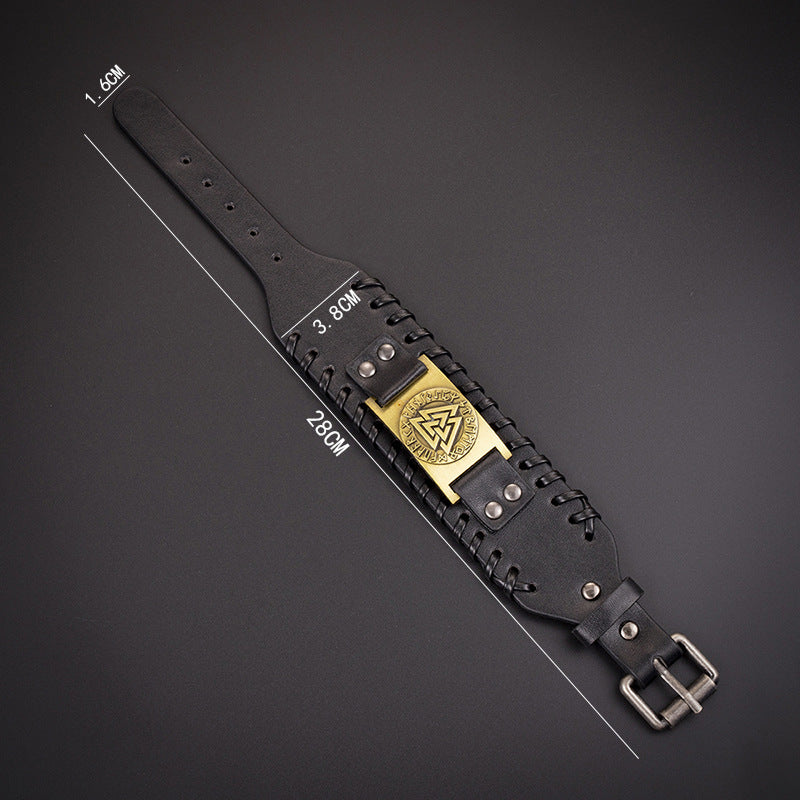 Bracelet cuir viking homme - Leif