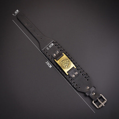 Bracelet cuir viking homme - Leif