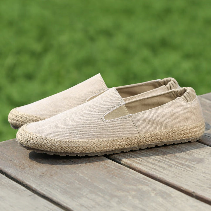 Espadrilles en toile respirante pour hommes avec semelle en jute naturel - Olver