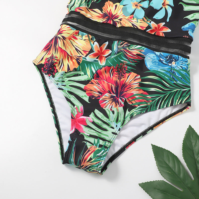 Fleur Bikini une pièce imprimé