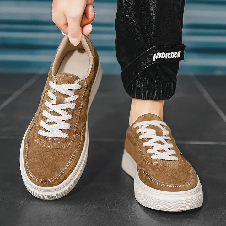 Baskets basses pour hommes de style rétro britannique couleur camel - Henry
