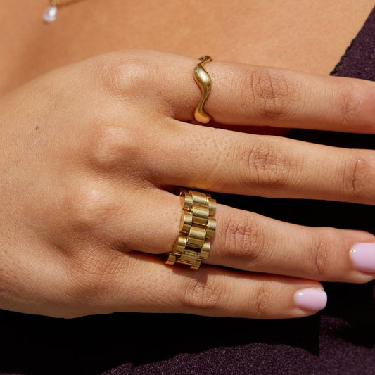 Bague à chaîne en or