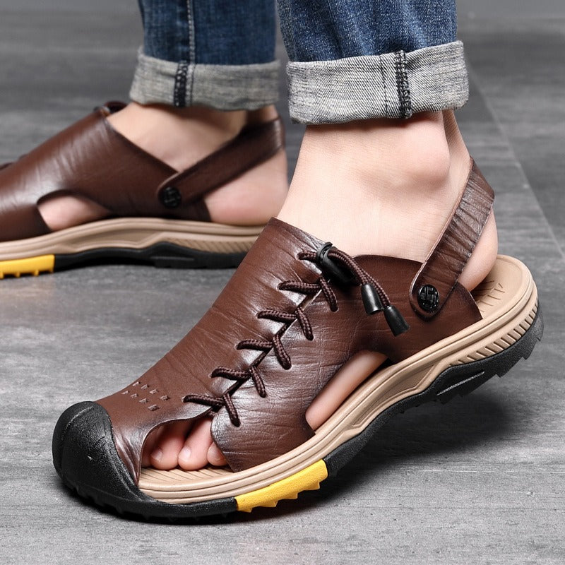 Sandales de sport pour homme en cuir synthétique design trekking - Mateo