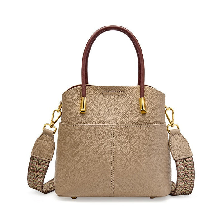 Sac seau femme en cuir grainé à double anse - Emilia